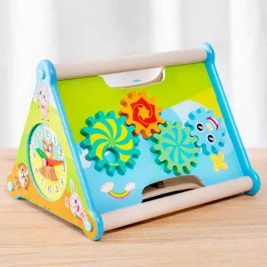صندوق هدايا خشبي متعدد الوظائف أدوات تعليمية ثلاثية الأبعاد للأطفال Multifunctional Wooden Educational Toolbox Three-in-One Toolbox Children's Educational Toys