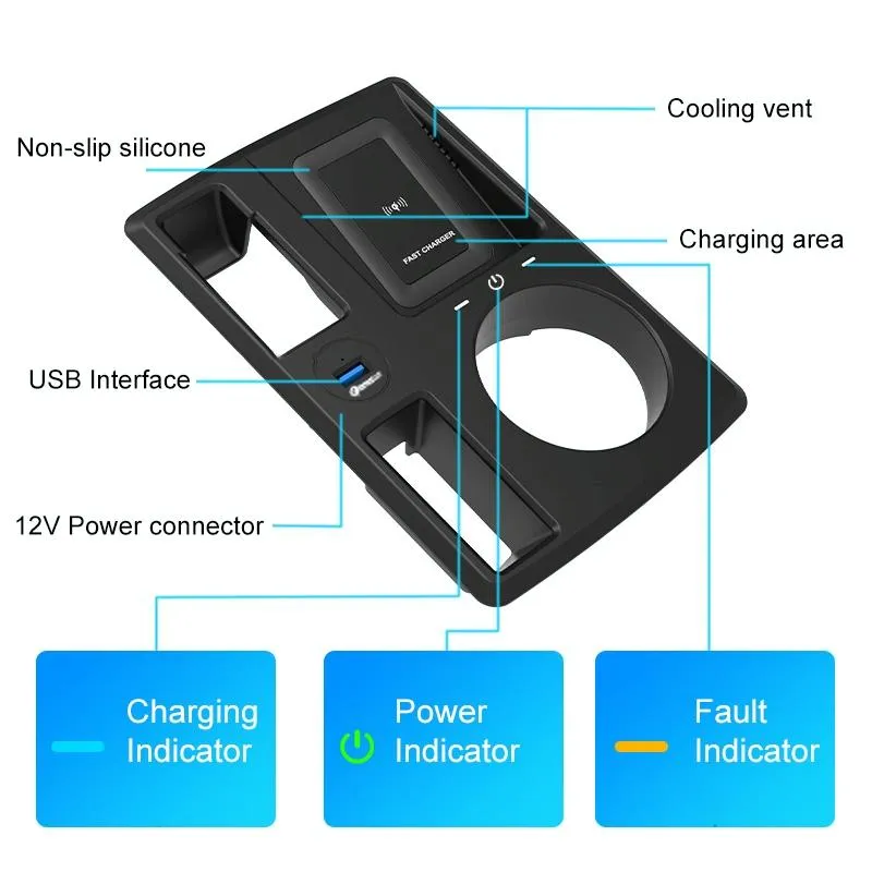 15W / 10W Wireless Charger | For Audi Q3 2019-2022 | Qi Standard