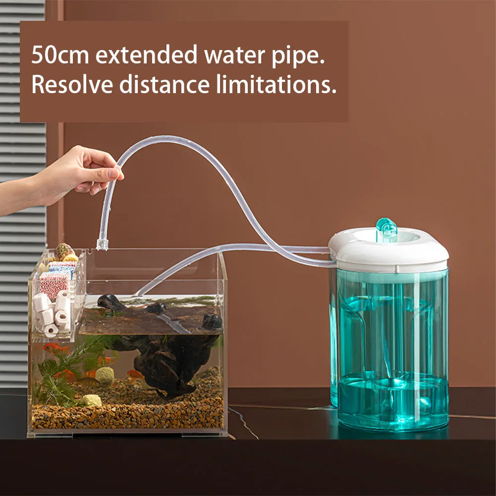 Automatic Electric Aquarium Water Changer Pump with Dual 0.8 Gallon Tanks, Type-C Charging