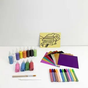 DIY Painting Colorful Cartoon New-بطاقات رسم رملية تعليمية