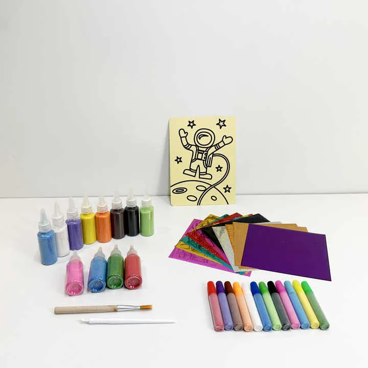DIY Painting Colorful Cartoon New-بطاقات رسم رملية تعليمية