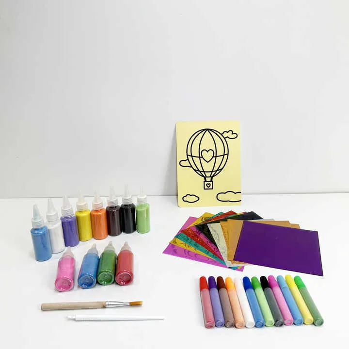 DIY Painting Colorful Cartoon New-بطاقات رسم رملية تعليمية