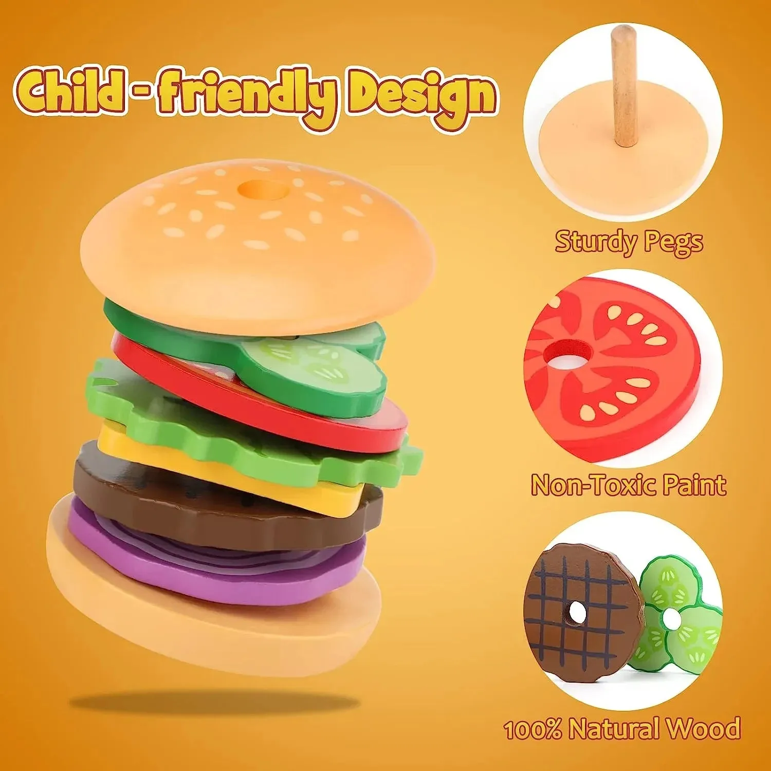 Little Chef's Hamburger Stack Toy Set