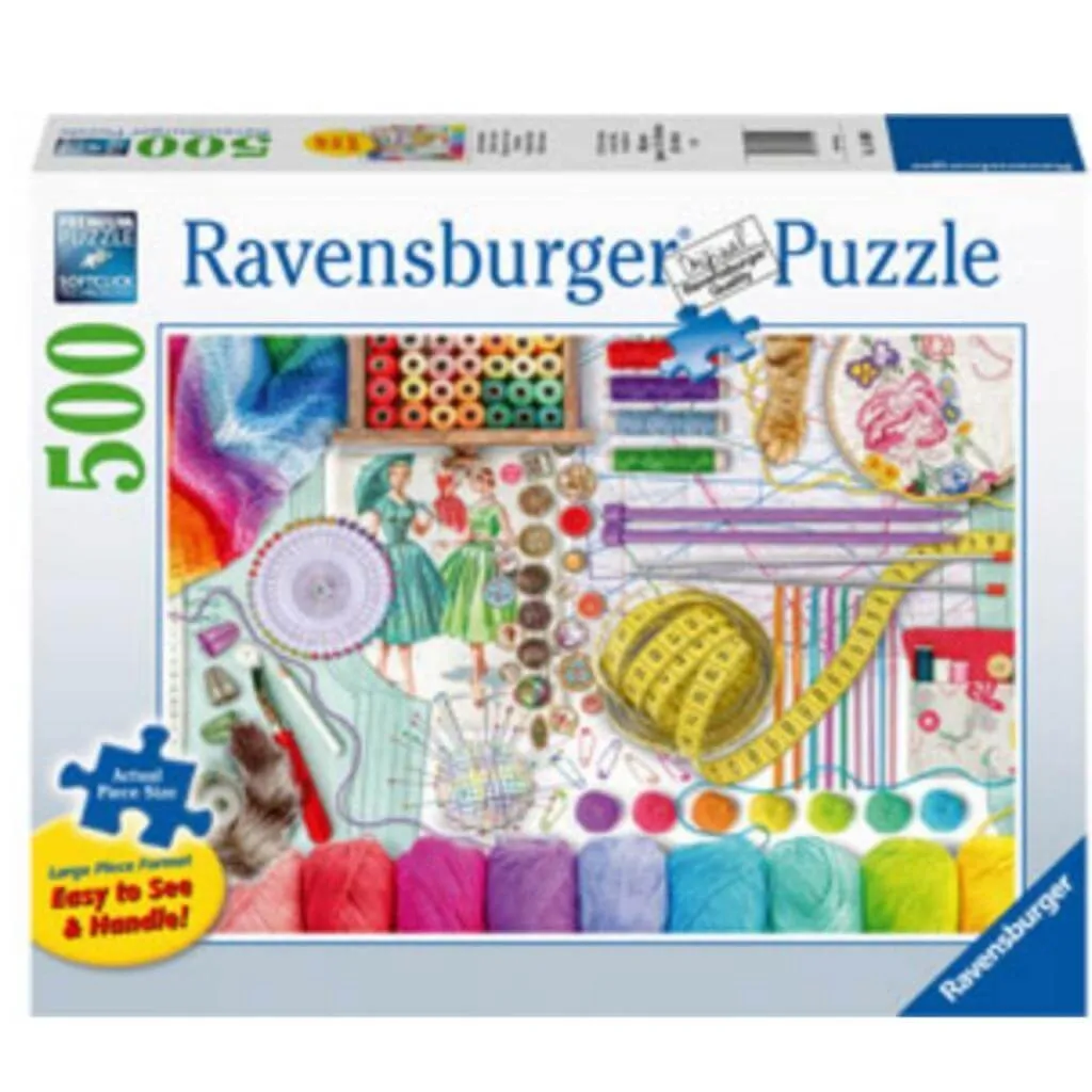 Needlework Station - 500 Large Piece Jigsaw Puzzle