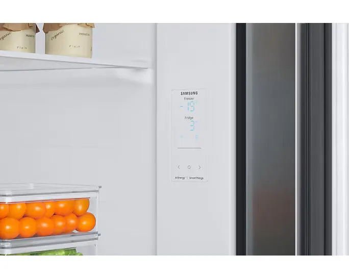 Samsung RS76CB81A333 653L 5-in-1 Convertible BESPOKE Side-by-Side Refrigerator  Twin Cooling Plus, Auto Open Door, AI Energy Mode, Wi-Fi Enabled (Glam Deep Charcoal)