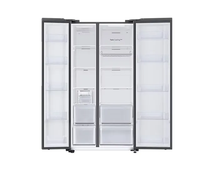 Samsung RS76CB81A333 653L 5-in-1 Convertible BESPOKE Side-by-Side Refrigerator  Twin Cooling Plus, Auto Open Door, AI Energy Mode, Wi-Fi Enabled (Glam Deep Charcoal)